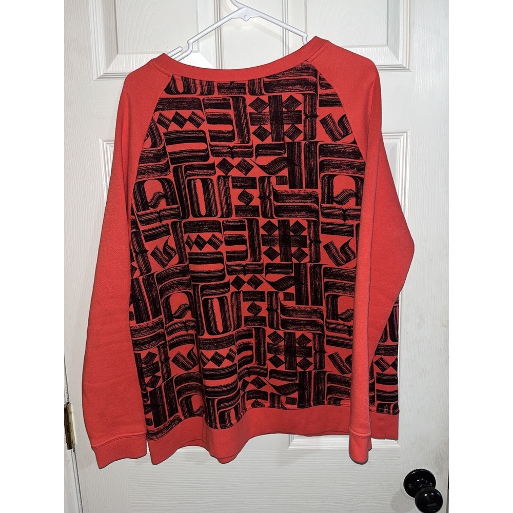 NIKE X ROSTARR RALLY CREW SWEATSHIRT WOMEN SIZE XL COLOR BLACK AND RED - Picture 2 of 5